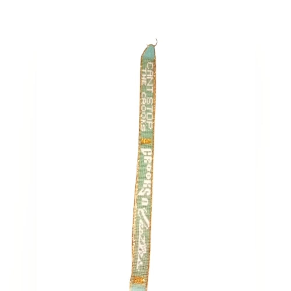 Crooks & Castles Hand Beaded Turquoise & Gold Lanyard Unisex OS